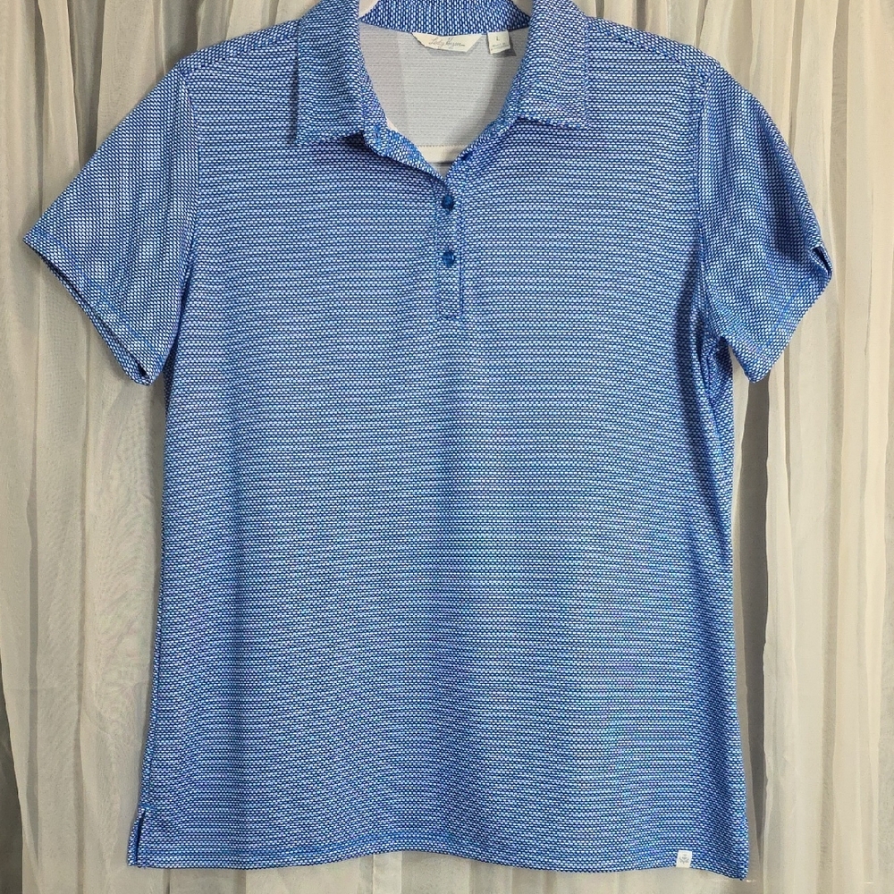 #165 Lady Hagen Light Blue Textured Button Down Shirt